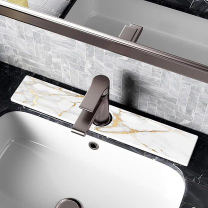 Mrcrypos Stone Faucet Mat for Kitchen Sink, 15.7" Fast Drying Sink Splash Guard