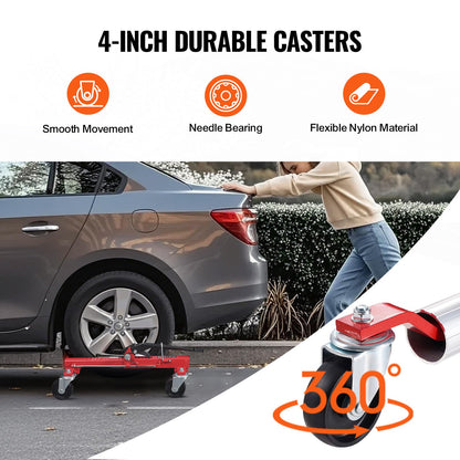 VEVOR Wheel Dolly, 1 Piece Wheel Dolly Car Skate, Heavy Duty Vehicle Positioning with Ratcheting Foot Pedal, Ratchet Type Tire Skate Tire Jack for Car Truck RV Trailer, 1500 LBS