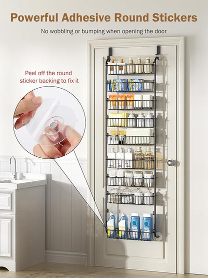 Delamu Over The Door Pantry Organizer, 9-Tier Pantry Door Organizers and Storage