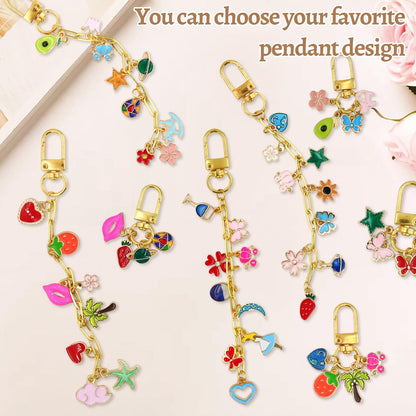 Gaiett 302 Pcs Keychain Making Kit with Charms, Bag Charm Making Kit Including 100 Charms 20 Keychain Clips Hooks 20 Extender Chains 160 Jump Ring and Jewelry Plier for DIY Gift