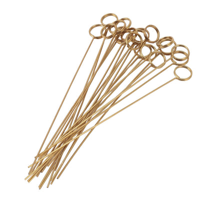 50Pcs Gold Metal Wire Card Holder, 6in Photo Memo Clips, Reusable Floral Picks Clips for Wedding Party Birthday Cake, Place Card Holder for Flower Arrangement (Round)