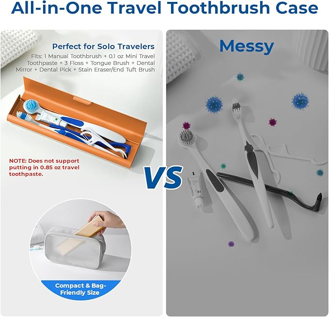 Wider Aluminum Toothbrush Travel Case, Portable Travel Toothbrush Holder