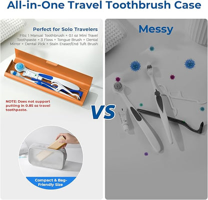 Wider Aluminum Toothbrush Travel Case, Portable Travel Toothbrush Holder