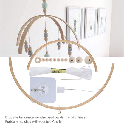 Baby Mobile DIY Kit, Nursery Wooden Frame Mobile Hanger Bed Bell Frame for Crafts Mobile Kit Wind Chime Bell Room Home Decor Gift