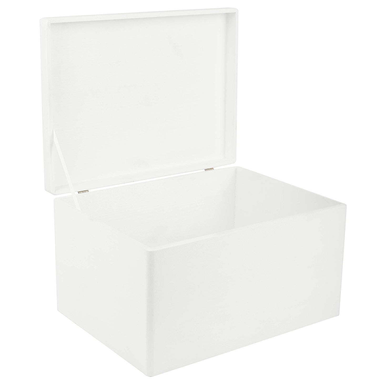 Creative Deco Large White Wooden Box Storage with Hinged Lid | 15.8x11.8x9.44in (+-0.5) | Keepsake Gift Box Storage Document | Wood Chest Trunk PRODUCT NOT INTENDED FOR 15 YEARS OR BELOW