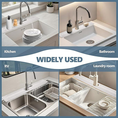 Faucet Mat for Kitchen Sink, Rapidly Absorbing Diatomite Fast Drying Stone