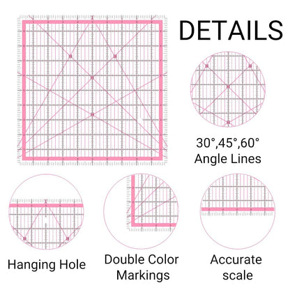Quilting Rulers,5 Quilting Square Rulers(2.5",3.5", 5", 6", 8"),Quilting Rulers and Templates