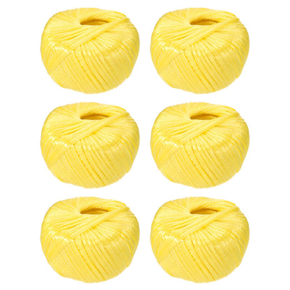 MECCANIXITY 6 Rolls Polyester Nylon Plastic Rope Twine, 80m/262ft Nylon Cord Household Bundled Polypropylene Twine Yarn for Household Gardening Tying Binding Garden Crafts, Yellow