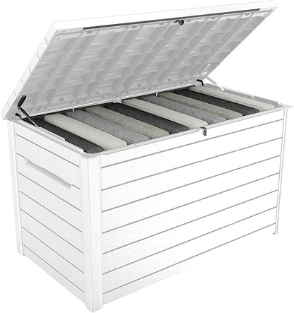 Keter XXL 230 Gallon Deck Storage Box Outdoor Patio Container ~ White