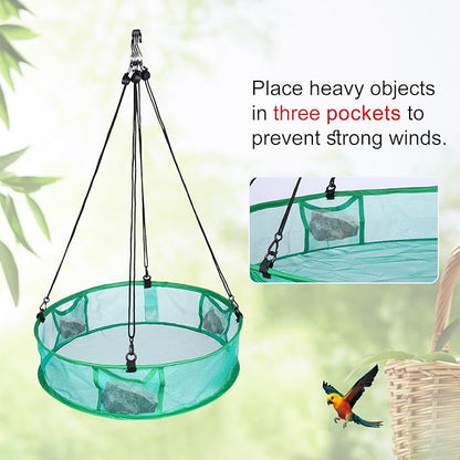 2Pcs Bird Seed Catcher for Outdoor Feeders, Bird Feeder Trays to Catch Seed, Upgraded Version Can Prevent Strong Winds. (16 inches)