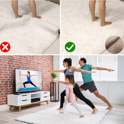 Non SlipGripper Pad for Hardwood Floors, Area Rug Pads for Tile Floor, Under Carpet Anti Skid Mat, Keep Your Rug Safe in Place,Can be Cut to Any Size (White, 79x55inch)