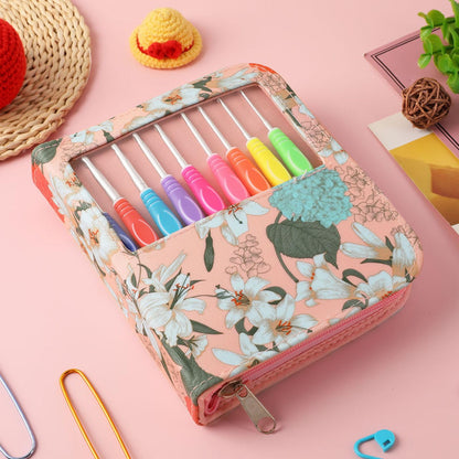 Dasonwin 60-Piece Ergonomic Crochet Hooks Set with Travel Case - Aluminum Crochet Needles Kit for Beginners & Experts, Arthritis-Friendly Design, Includes Stitch Markers & Accessories (Pink)