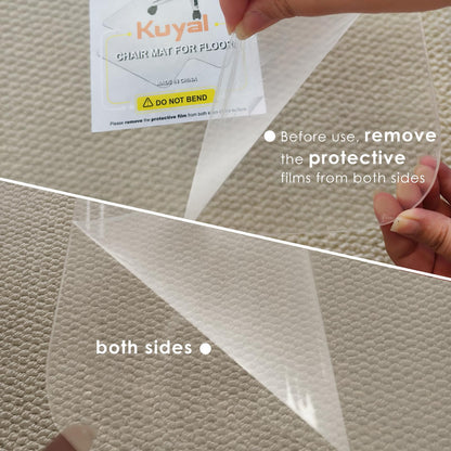 Kuyal 1/5" Thick Office Chair Mat, 40" x48" Heavy Duty Hard Computer Chair Mat, Under Desk Protector Carpeted Floors Mats, Easy Chair Movement, Can be Used on Carpet or Hard Floor, Ship Flat