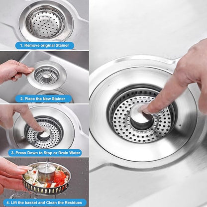 2 Pack Kitchen Sink Drain Strainer & Stopper