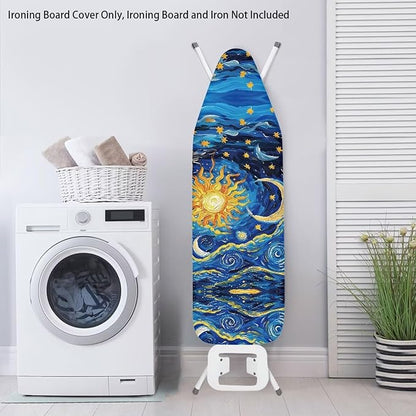 Moon Print Ironing Board Cover and Pad Washable Thick Padding Heavy Duty Iron