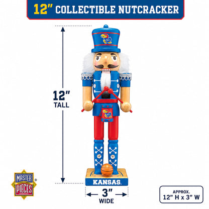 MasterPieces Kansas Jayhawks Nutcracker Figurine - Hand-Crafted Wooden Collectible with Team Colors & Sports Elements