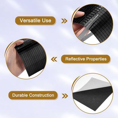 MECCANIXITY 14400 PCS Glass Mirrors Disco Ball Tiles Self-Adhesive Black Mirror Mosaic Tiles 5 x 5mm for Disco Ball, DIY Craft, KTV Decoration 24 Sheet