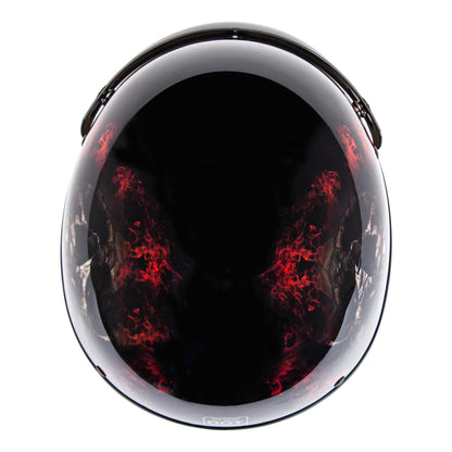 Cartman Cruiser Scooter Motorcycle Half Face Helmet, American Flag Skull USA Graphics, DOT Approved for Bike Scooter ATV UTV Chopper Large