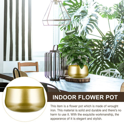 Toddmomy Flowerpot Metal Plant Pot Gold Plant Pots Indoor Flower Pot Gold Planter Metal Pot Planter Modern Decorative Flower Pots Gold Flower Vase Home Decor Handmade Pot Wrought Iron Brass