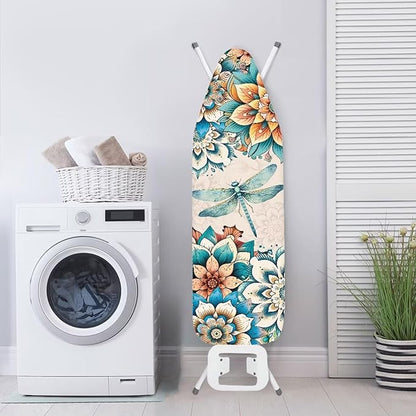 Boho Floral Dragonfly Ironing Board Cover 15x54 Inches, Standard Size Ironing