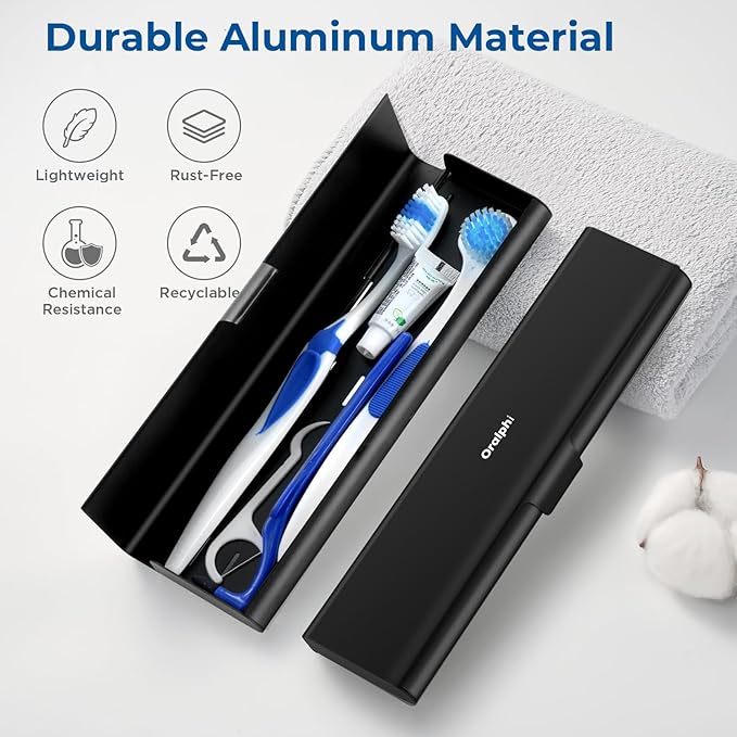 Wider Aluminum Toothbrush Travel Case, Portable Travel Toothbrush Holder