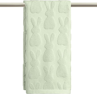 Artoid Mode 1 Pc Light Green 3D Rabbit Jacquard Easter Hand Towels