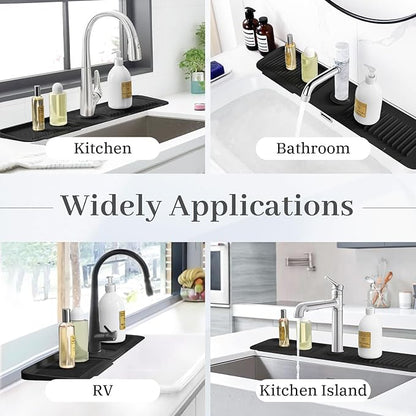 PoYang 24 Inch Faucet Mat for Kitchen Sink Splash Guard Behind Faucet, Sink
