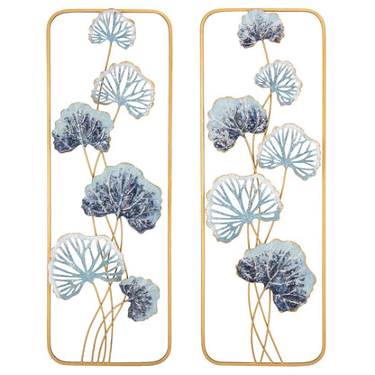 Arborus 2 Pack Gold Wall Art Décor, 35" Rectangular Panels Metal Work, Modern Wall Décor for Home Office Café Bedroom Living Room Wall Decoration