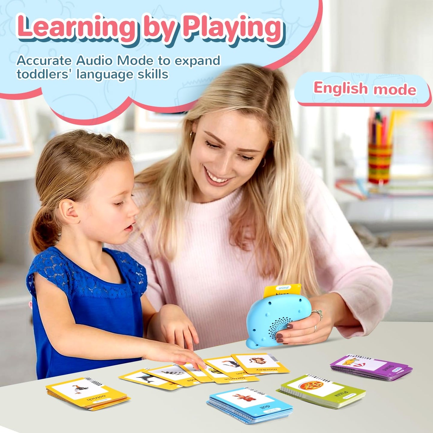 Talking Flash Cards for Toddler, Learning Montessori Toys with 224 Sight Words, Pocket Speech for Toddlers Therapy Toys, Children's Sensory Preschool Learning Educational Birthday