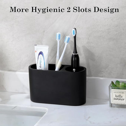 Luxspire Toothbrush Holder, 2 Slots Toothbrush and Toothpaste Holdersfor