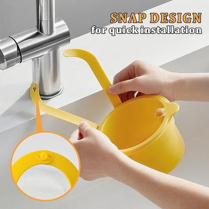 Sink Strainer Basket with One-Touch Drain Mesh, Snap-On Strap & Detachable