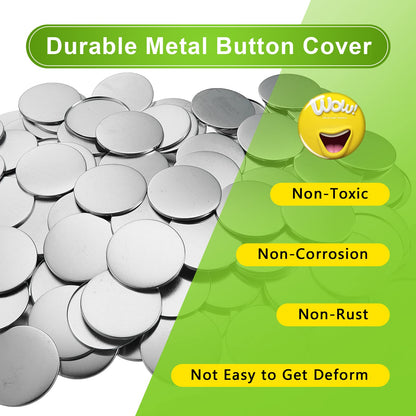 3 inch /75mm Blank Button Supplies Round Badges Buttons Parts for Button Maker 75mm Button Attachment, Button Making Supplies with Pin Cover, Pin Backs, Plastic Films, Blank Circle Paper