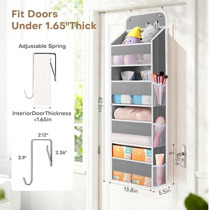 SpaceWhisper Over the Door Organizer, 4 Large Pocket Hanging Storage Organizer
