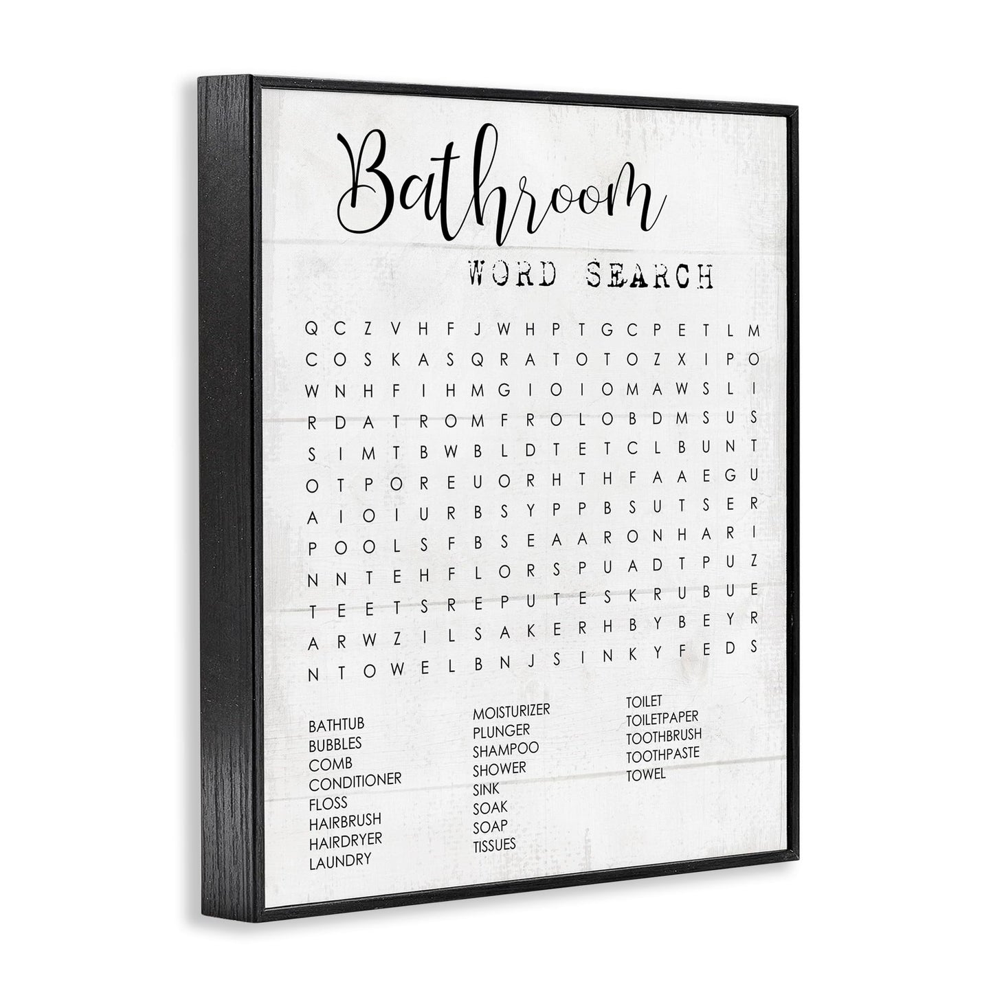 Stupell Industries Bathroom Search Fun Family Word, Design by Daphne Polselli Wall Art, 11 x 14, Black