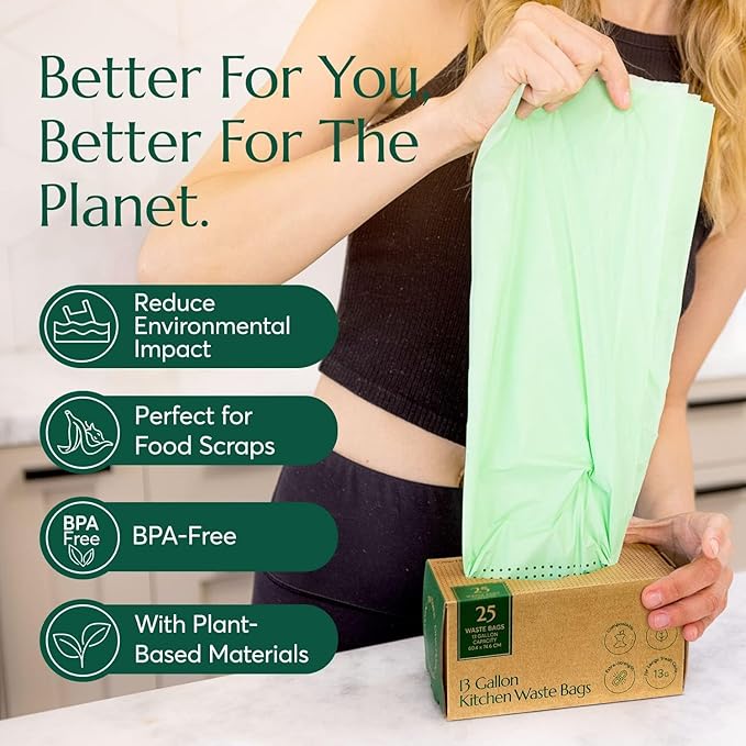Cleanomic Compostable* 13 Gallon Trash Bags