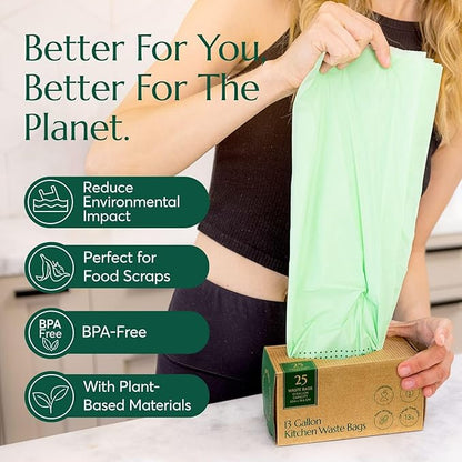 Cleanomic Compostable* 13 Gallon Trash Bags