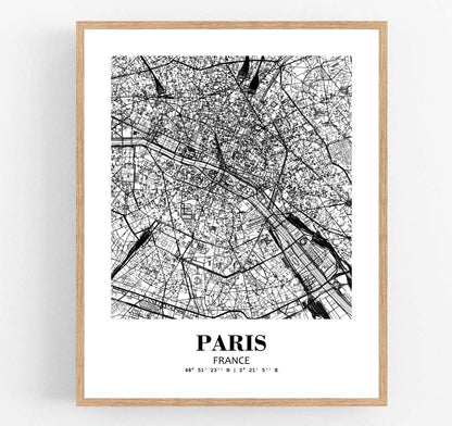 Eleville 8X10 Unframed Paris France City View Abstract Road Modern Map Art Print Poster Wall Office Home Decor Minimalist Line Art Hometown Housewarming wgn442