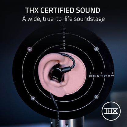 Razer Moray in-Ear Monitor for All-Day Streaming: Clear, Full-Range Audio - Comfortable Fit - Low Profile Design - Sound Isolating Earbuds - Detachable Over-Ear Wire - Custom Ear Tips & Case - Black