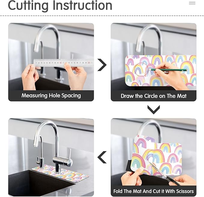 Kitchen Sink Splash Guard 1 PC 14.7 Inch Sink Faucet Mat Splash Guard