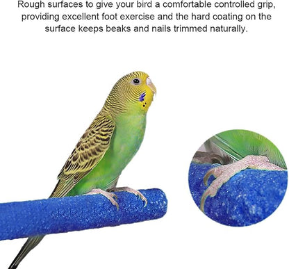 Petsvv 4 PCS Bird Perch Stand Toy, Wood Parrot Perch Stand Platform Paw Grinding Stick, Cage Accessories Exercise Toys Budgies Parakeet Cockatiel Conure Hamster Gerbil Rat Mouse