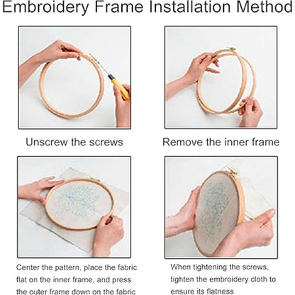 Huacan Embroidery Kits for Adults Beginner DIY Cross Stitch Stamped Christmas Pattern Stitching Wreath Sewing Kit 1 Piece 7.8 x 7.8 Inch
