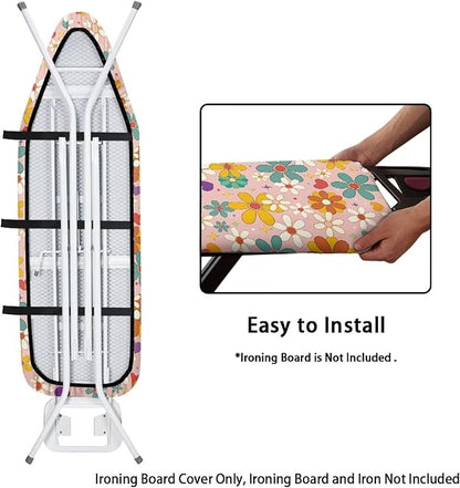 Hippie Flower Ironing Board Cover 15x54 Inch Extra Thick Resistant Scorch and