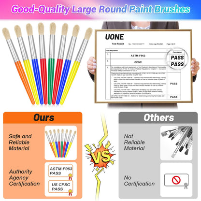 30Pcs Paint Brushes, Anezus Round Paint Brushes for Kids Classroom Toddlers Paint Brush Set for Touch Up Preschool Daycare Washable Acrylic Paint Pumpkin Painting