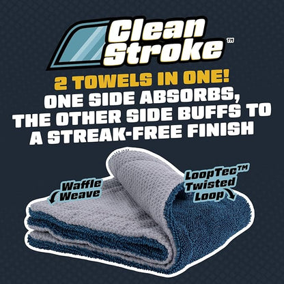 Chemical Guys Clean Stroke Dual-Sided Microfiber Glass Towels