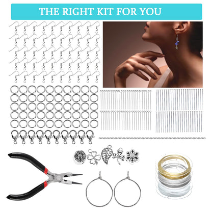 RUOMOXI Y Jewelry Making Supplies Kit for Adults - 1200 Crystal Beads, Jewelry Pliers, Earring Hooks, Necklace Clasp, Beading Wire - DIY Bracelets/Earrings/Rings for Thanksgiving, Christmas,Birthdays