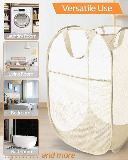 2 Pcs Durable Collapsible Laundry Baskets