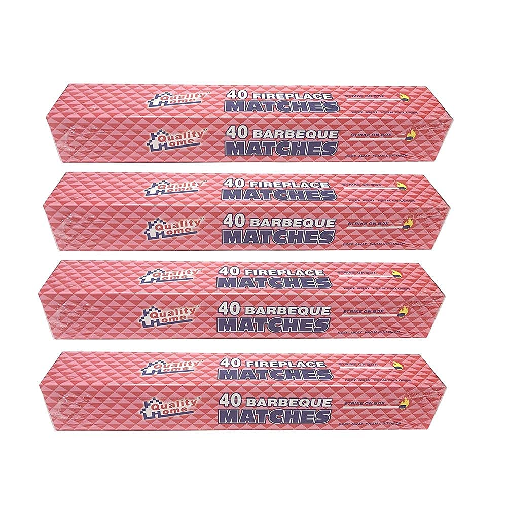 4 Boxes - 11" Fireplace Matches, Long Reach, 160 Matches Total by Quality Home