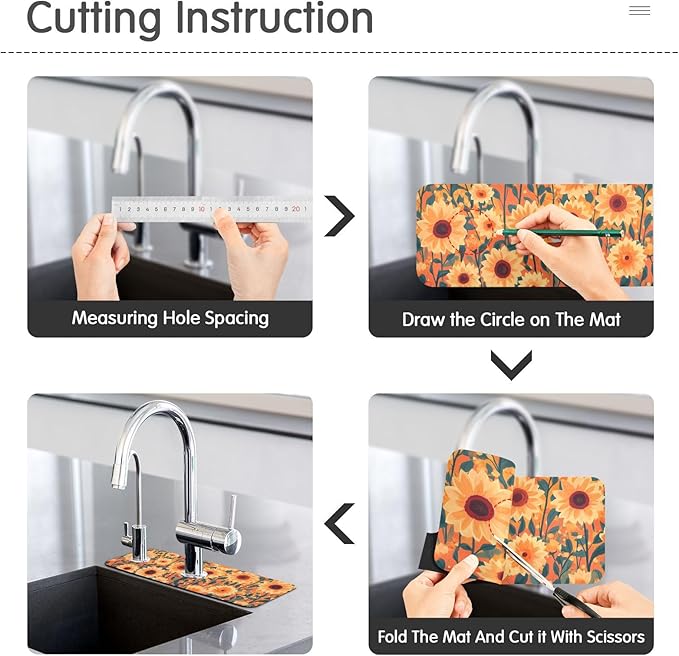 Kitchen Sink Splash Guard 1 PC 30 Inch Sink Faucet Mat Splash Guard