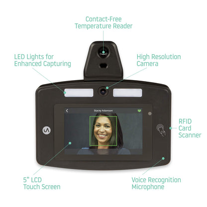 uAttend Touch-Free Voice Control and Facial Recognition Time Clock with Temperature Reader (DR2500)