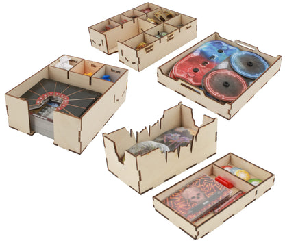 The Broken Token Frosthaven Compatible Game Organizer - Monster Tray Version, Birch Wood Storage Box for Cards, Tokens, Rulebooks, Boards - Wooden Game Organizer
